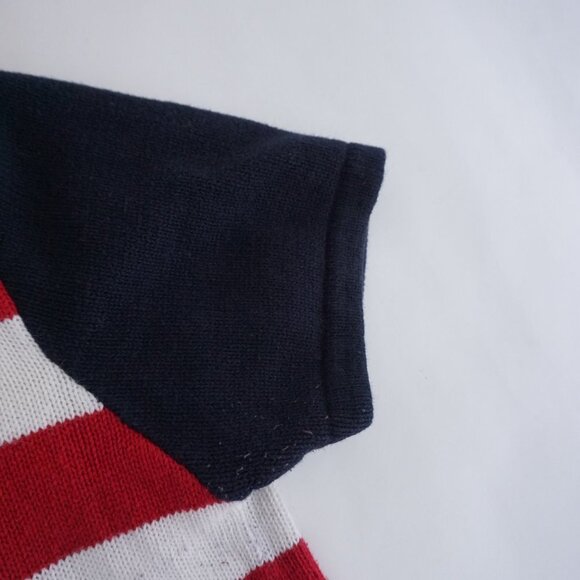 Vintage Christopher & Banks Navy Red Patriotic USA Flag Knit Crewneck Sweater XL - Picture 9 of 12